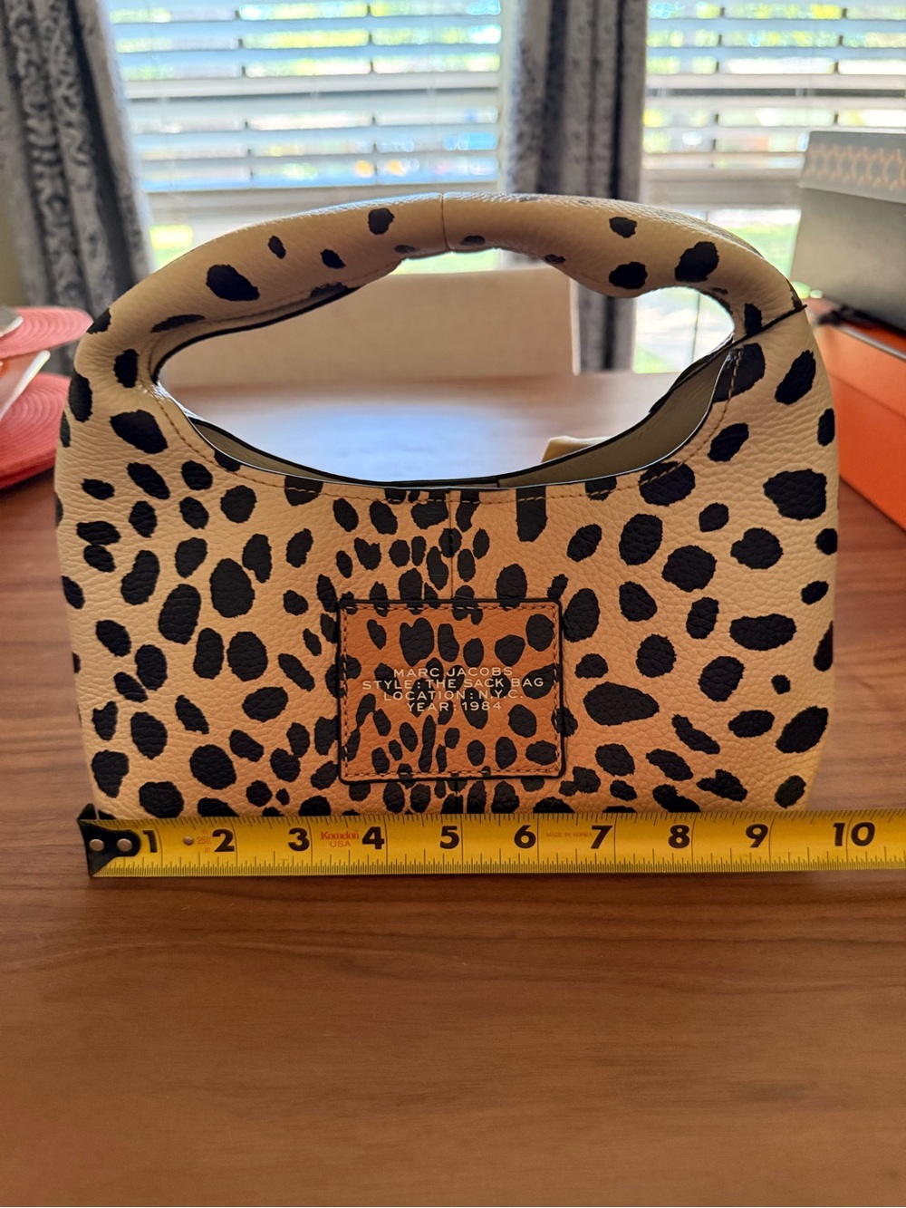 Marc Jacobs Leopard Print Mini Sack Bag in Tan & Black - Picture 5 of 14
